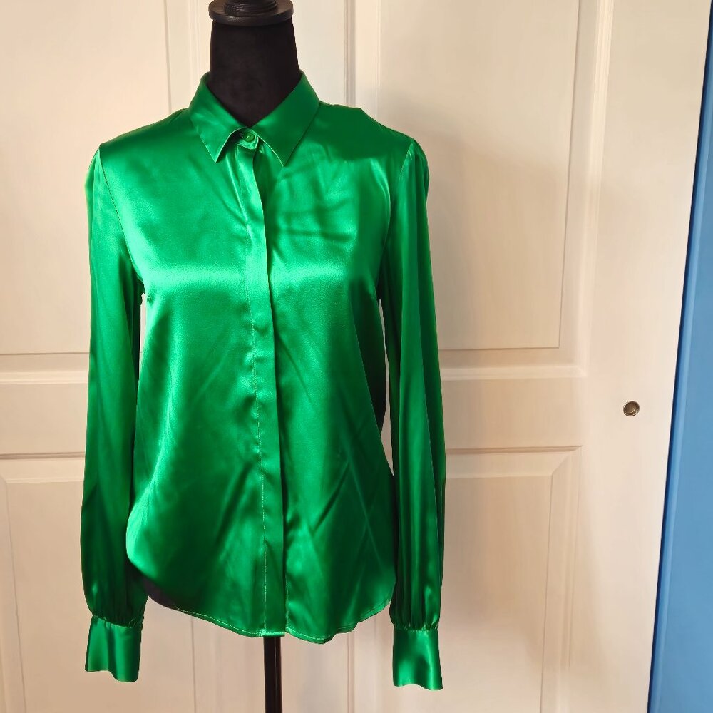 Emerald Green Generation Love - 95% silk blouse